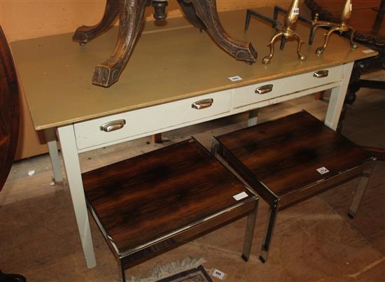 Painted pine 2-drawer table